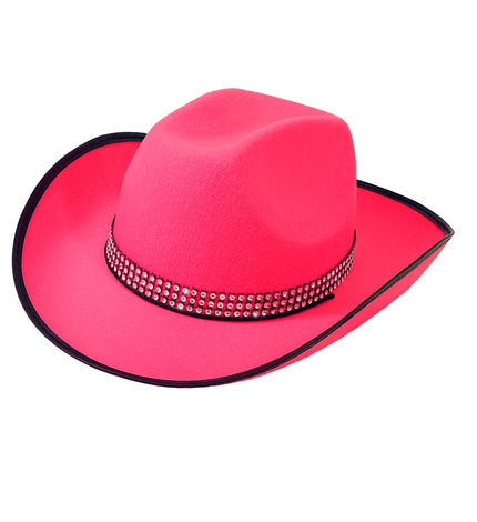 Widmann SRL Cowboyhoed roze met strass steentjes