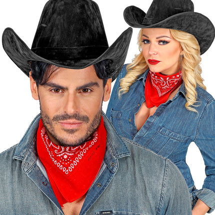 Widmann SRL Cowboyhoed suede look in de kleur zwart