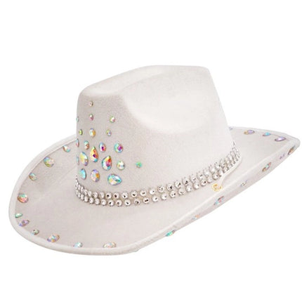 Widmann SRL Cowboyhoed wit met diamanten Nora