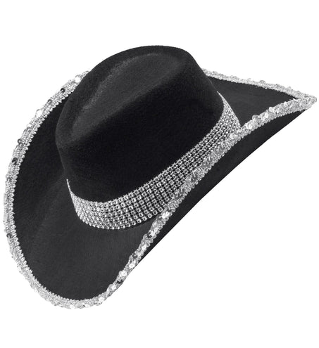 Widmann SRL Cowboyhoed zwart bling met steentjes