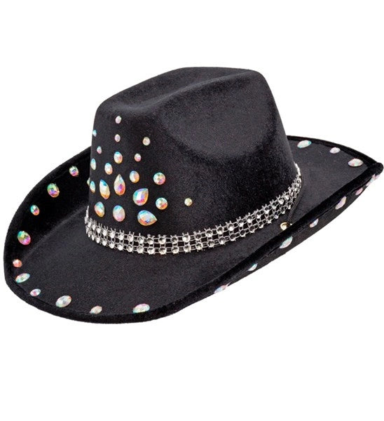 Widmann SRL Cowboyhoed zwart met diamanten Sem