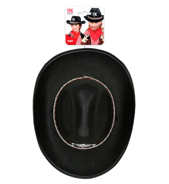 Widmann SRL Cowboyhoed zwart sheriff kind