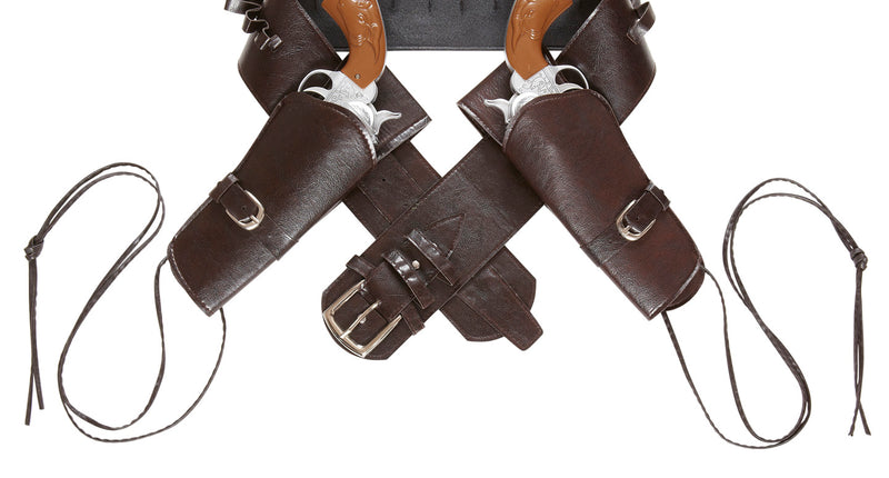 Widmann SRL Cowboyholster dubbel met riem bruin
