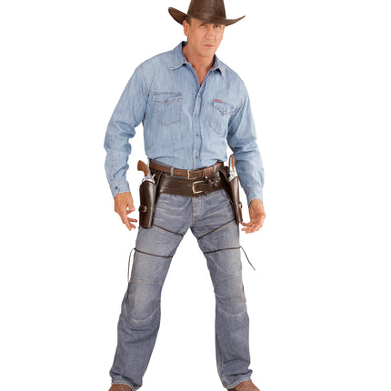 Widmann SRL Cowboyholster dubbel met riem bruin