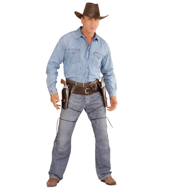 Widmann SRL Cowboyholster dubbel met riem bruin