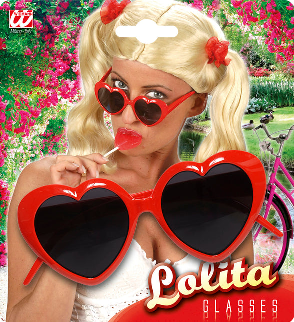 Widmann SRL Cupido bril hartjes rood zwart