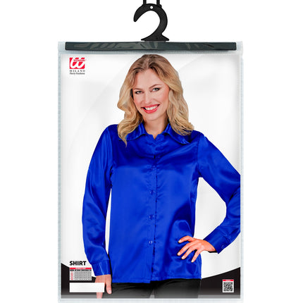 Widmann SRL Dames jaren 70 disco blouse blauw