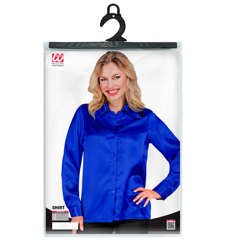 Widmann SRL Dames jaren 70 disco blouse blauw