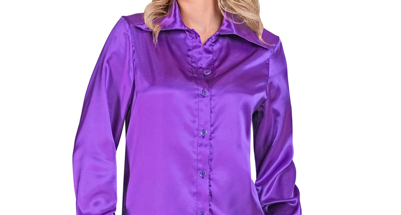 Widmann SRL Dames jaren 70 disco blouse paars