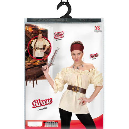 Widmann SRL Dames piraten blouse beige