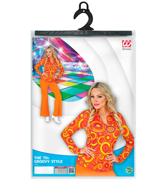 Widmann SRL Damesshirt jaren 70 oranje/geel