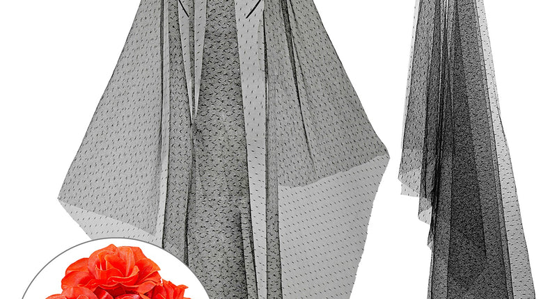 Widmann SRL Day of the dead lange sluier met rode rozen