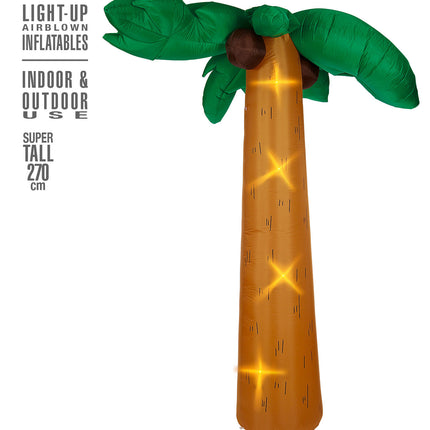 Widmann SRL Decoratie palmboom met licht opblaasbaar