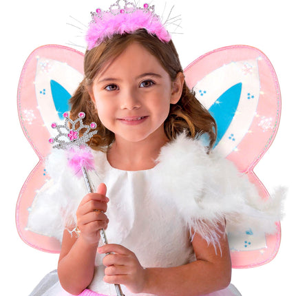 Widmann SRL Diadeem met toverstaf steentjes en marabou