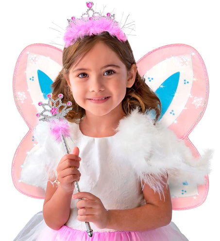 Widmann SRL Diadeem met toverstaf steentjes en marabou