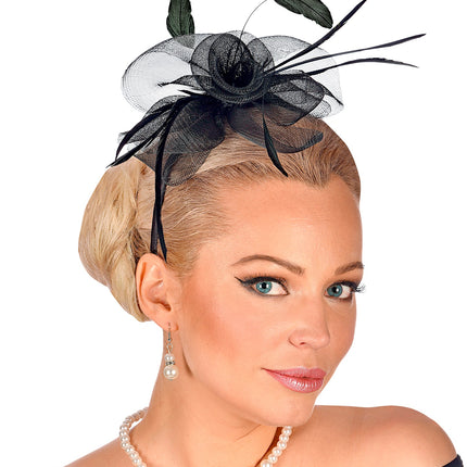 Widmann SRL Diadeem zwarte bloem