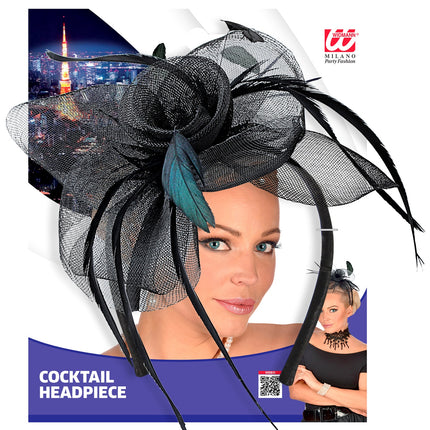 Widmann SRL Diadeem zwarte bloem