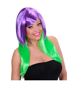Widmann SRL Dip dye pruik paars groen