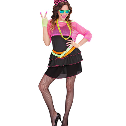 Widmann SRL Disco kostuum jaren 80 neon Marly dames