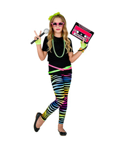 Widmann SRL Disco legging neon dierenprint jaren 80 kinderen