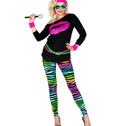 Widmann SRL Disco legging neon zebraprint dames