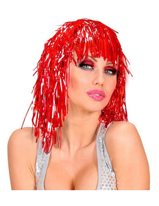 Widmann SRL Disco pruik lurex rood