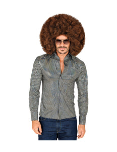 Widmann SRL Disco shirt jaren 70 zilver heren