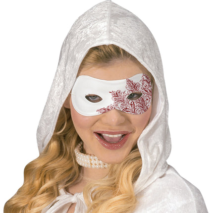 Widmann SRL Domino oogmasker wit beschilderbaar