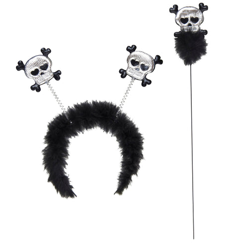 Widmann SRL Doodshoofd schedel hoofdband met staf