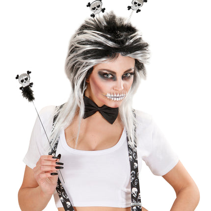 Widmann SRL Doodshoofd schedel hoofdband met staf