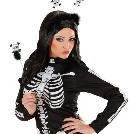 Widmann SRL Doodshoofd schedel hoofdband met staf