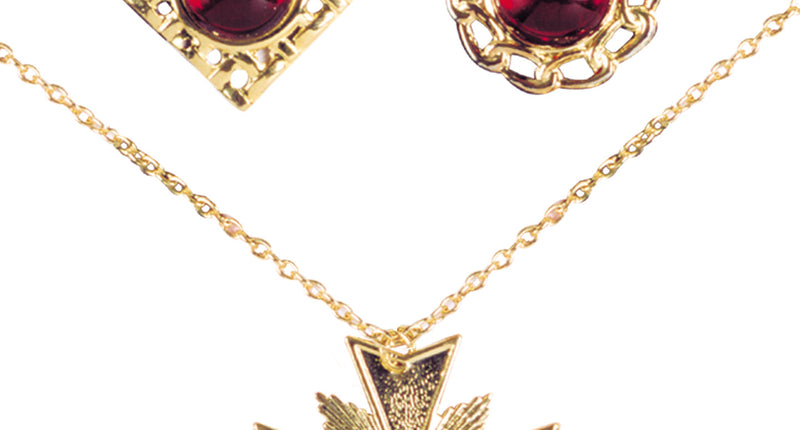 Widmann SRL Dracula ketting met ringen Robijn