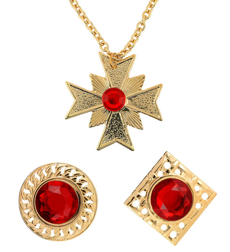 Widmann SRL Dracula ketting met ringen Robijn