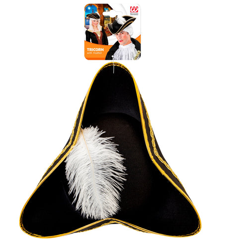 Widmann SRL Driesteek hoed met veer zwart