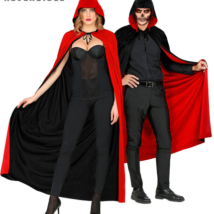 Widmann SRL Dubbelzijdige cape rood zwart