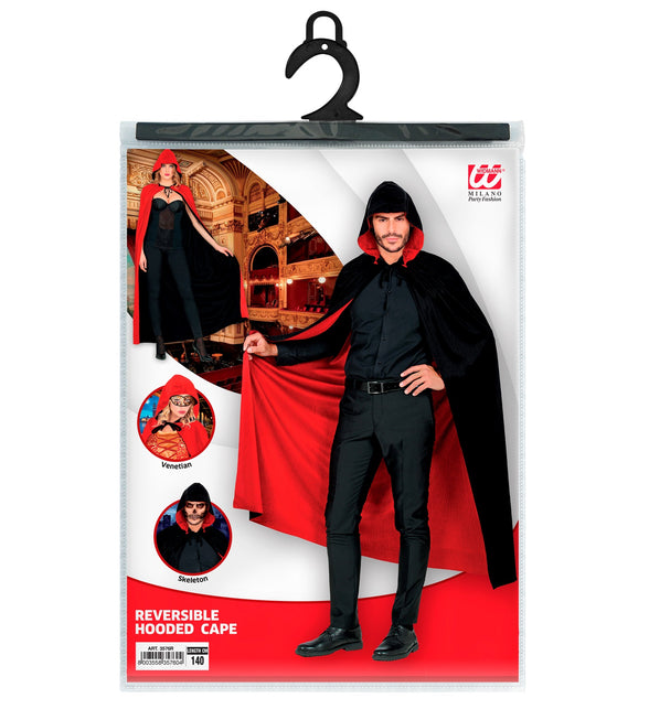 Widmann SRL Dubbelzijdige cape rood zwart