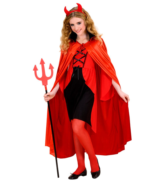Widmann SRL Duivel cape rood met zwart kraag kind