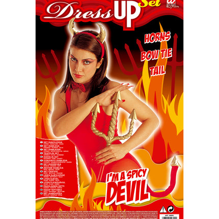 Widmann SRL Duivel hoorns met staart en strik