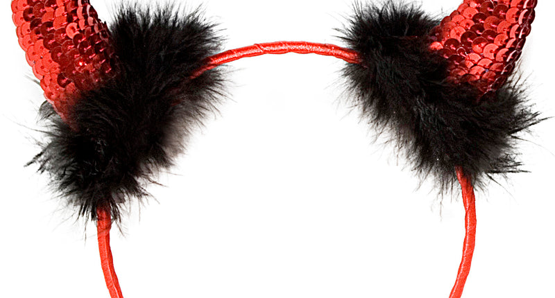 Widmann SRL Duivel hoorntje metallic marabou rood