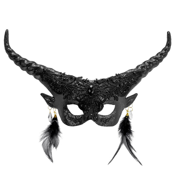 Widmann SRL Duivel masker luxe zwart theater