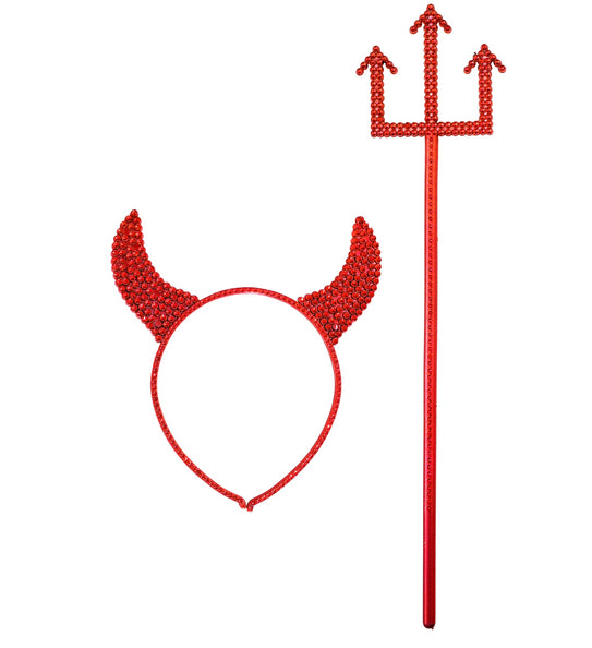 Widmann SRL Duivel oren met drietand glitter