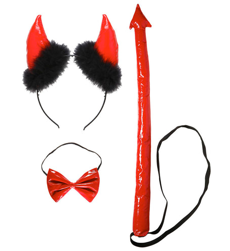 Widmann SRL Duivel set rood met marabou