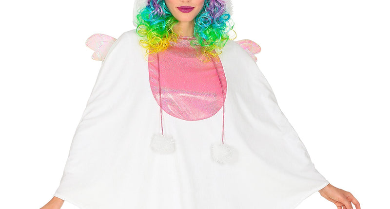 Widmann SRL Eenhoorn poncho met muts volwassenen