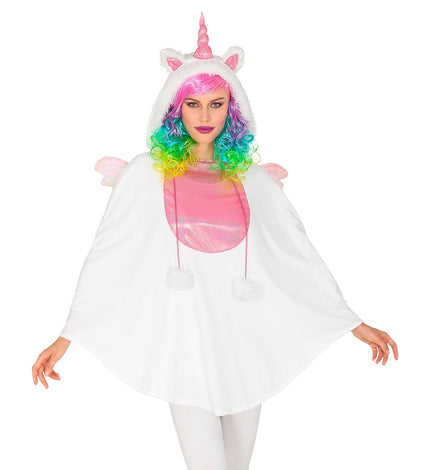 Widmann SRL Eenhoorn poncho met muts volwassenen