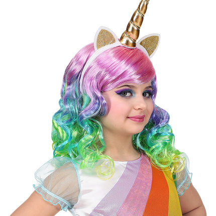 Widmann SRL Eenhoorn pruik voor kinderen