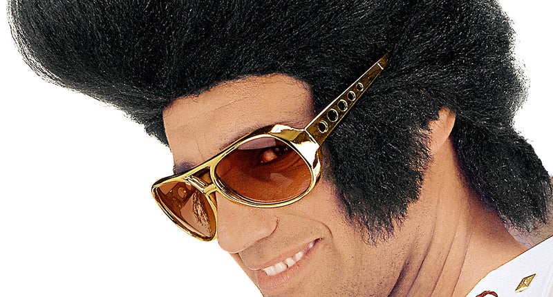 Widmann SRL Elvis pruik zwart met hoge kuif