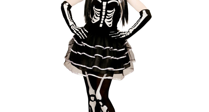 Widmann SRL Enge skeleton jurkjes voor Halloween