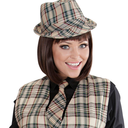 Widmann SRL Fedora Grijs Met Tartan Print