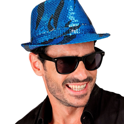 Widmann SRL Fedora pailletten blauwe golf