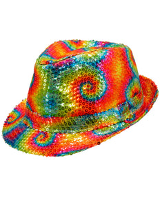Widmann SRL Fedora pailletten tie dye hoed